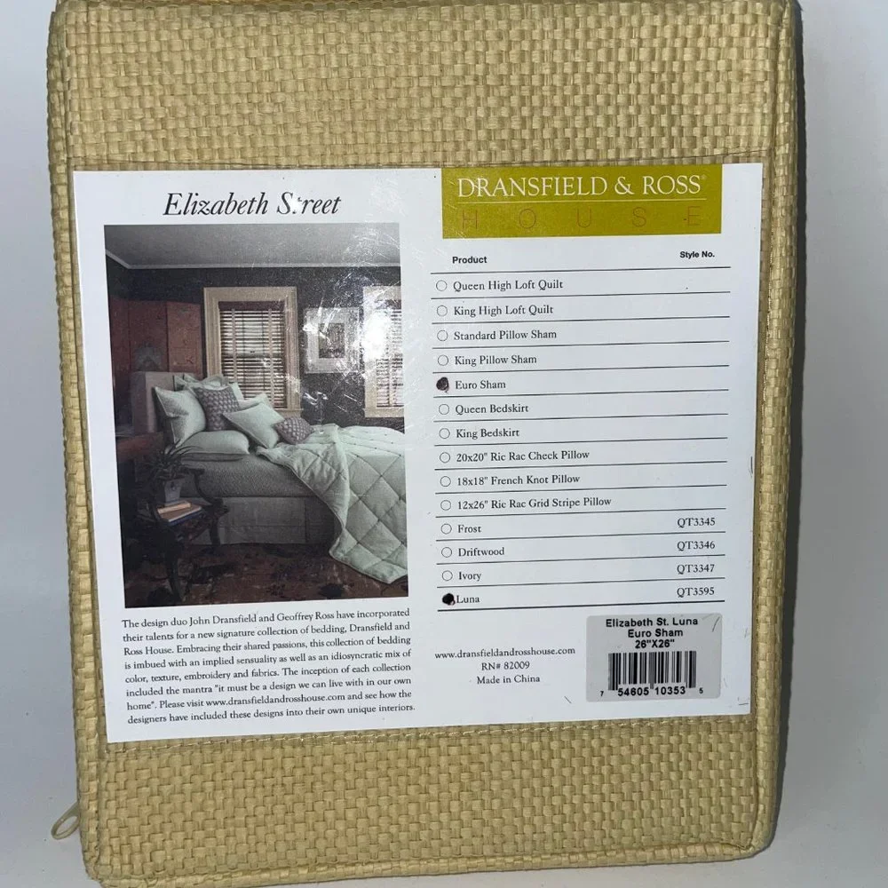 Dransfield & Ross Elizabeth Street Driftwood Linen Euro Sham